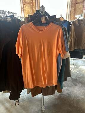 Naf Naf League Shallow V Neck Tee In Creamsicle...